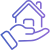 Home in hand icon